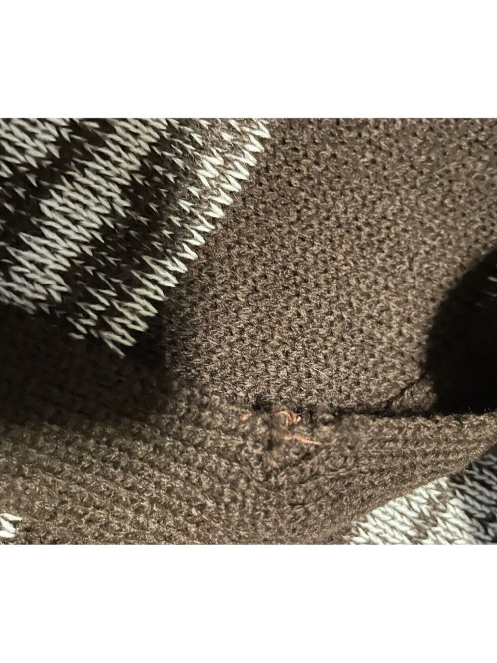 Women Sweater Dress Cowl Neck Short Sleeve Stripe Belted Brown Size Large - Picture 5 of 5